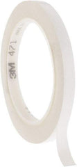 3M - White Solid Color Vinyl Tape - 3/8" Wide x 108' Long x 5.2 mil Thick, General Traffic - Exact Tool & Supply
