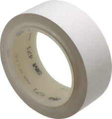 3M - White Solid Color Vinyl Tape - 1-1/2" Wide x 108' Long x 5.2 mil Thick, General Traffic - Exact Tool & Supply