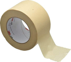 3M - 3" Wide x 60 Yd Long Tan Paper Masking Tape - Series 2308, 5.3 mil Thick, 22 In/Lb Tensile Strength - Exact Tool & Supply