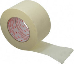 3M - 3" Wide x 60 Yd Long Tan Paper Masking Tape - Series 2364, 6.5 mil Thick, 24 In/Lb Tensile Strength - Exact Tool & Supply