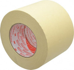 3M - 4" Wide x 60 Yd Long Tan Paper Masking Tape - Series 2380, 7.2 mil Thick, 28 In/Lb Tensile Strength - Exact Tool & Supply