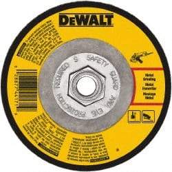 DeWALT - 24 Grit, 5" Wheel Diam, 1/4" Wheel Thickness, Type 27 Depressed Center Wheel - Aluminum Oxide, Resinoid Bond, 12,200 Max RPM - Exact Tool & Supply
