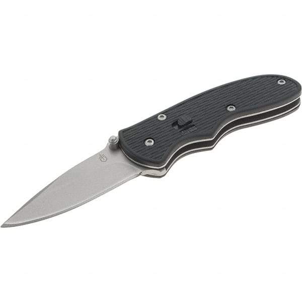 Gerber - 2" Blade, 5" OAL, Straight Assisted Opening Knife - 3" Closed Length, Glass-Filled Nylon, 1 Blade, Spring Assisted Opening - Exact Tool & Supply