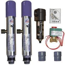 Vortec - 5,000 BTU per Hour, Vortex Enclosure Cooler with Thermostat - 3/4 Inch Diameter, 1/4 NPT Thread, 70 Cubic Ft. per min - Exact Tool & Supply