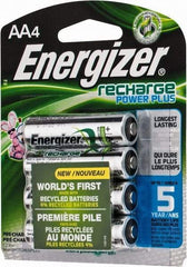 Energizer - Size AA, NiMH, 4 Pack, Standard Battery - 1.2 Volts, Flat Terminal, ANSI Regulated - Exact Tool & Supply