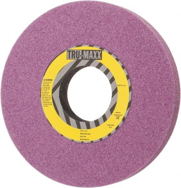 Tru-Maxx - 10" Diam x 3" Hole x 1" Thick, H Hardness, 46 Grit Surface Grinding Wheel - Aluminum Oxide, Type 1, Coarse Grade, 2,480 Max RPM, Vitrified Bond, No Recess - Exact Tool & Supply