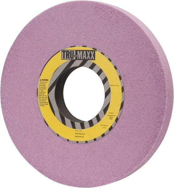 Tru-Maxx - 10" Diam x 3" Hole x 1" Thick, H Hardness, 60 Grit Surface Grinding Wheel - Aluminum Oxide, Type 1, Medium Grade, 3,250 Max RPM, Vitrified Bond, No Recess - Exact Tool & Supply