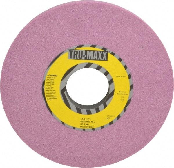 Tru-Maxx - 12" Diam x 3" Hole x 1" Thick, J Hardness, 46 Grit Surface Grinding Wheel - Aluminum Oxide, Type 1, Coarse Grade, 2,705 Max RPM, Vitrified Bond, No Recess - Exact Tool & Supply