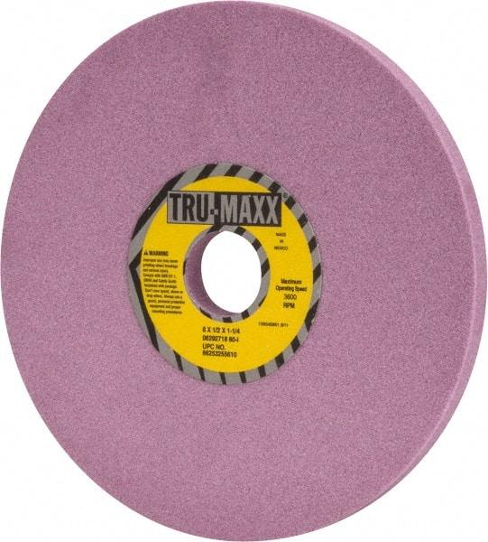 Tru-Maxx - 8" Diam x 1-1/4" Hole x 1/2" Thick, I Hardness, 60 Grit Surface Grinding Wheel - Aluminum Oxide, Type 1, Medium Grade, 3,600 Max RPM, Vitrified Bond, No Recess - Exact Tool & Supply
