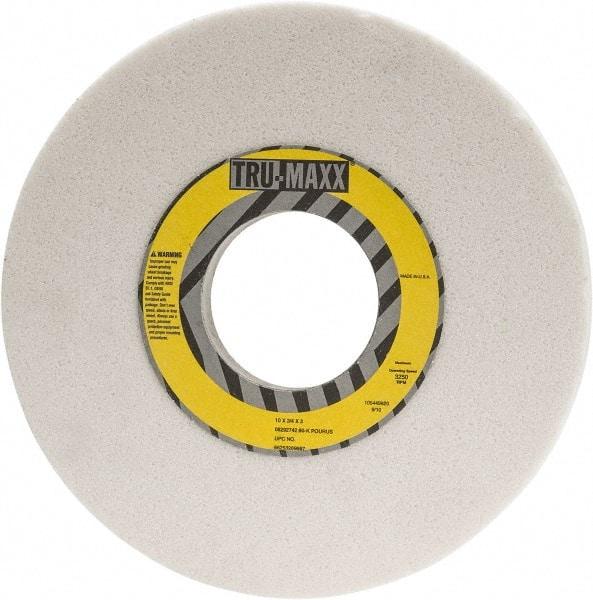 Tru-Maxx - 10" Diam x 3" Hole x 3/4" Thick, K Hardness, 60 Grit Surface Grinding Wheel - Aluminum Oxide, Type 1, Medium Grade, 3,250 Max RPM, Vitrified Bond, No Recess - Exact Tool & Supply