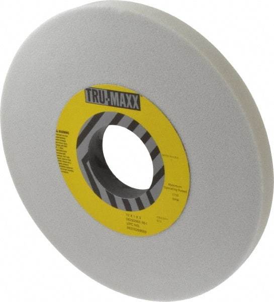 Tru-Maxx - 12" Diam x 3" Hole x 1" Thick, I Hardness, 46 Grit Surface Grinding Wheel - Aluminum Oxide, Type 1, Coarse Grade, 2,705 Max RPM, Vitrified Bond, No Recess - Exact Tool & Supply