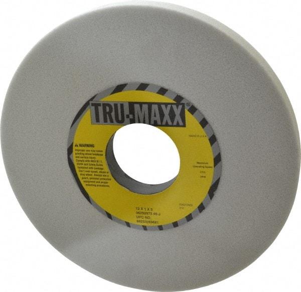Tru-Maxx - 12" Diam x 3" Hole x 1" Thick, J Hardness, 46 Grit Surface Grinding Wheel - Aluminum Oxide, Type 1, Coarse Grade, 2,705 Max RPM, Vitrified Bond, No Recess - Exact Tool & Supply