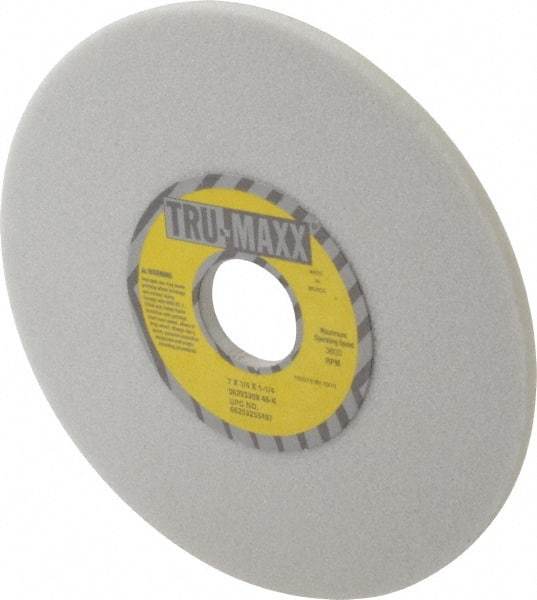 Tru-Maxx - 7" Diam x 1-1/4" Hole x 1/4" Thick, K Hardness, 46 Grit Surface Grinding Wheel - Aluminum Oxide, Type 1, Coarse Grade, 3,600 Max RPM, Vitrified Bond, No Recess - Exact Tool & Supply
