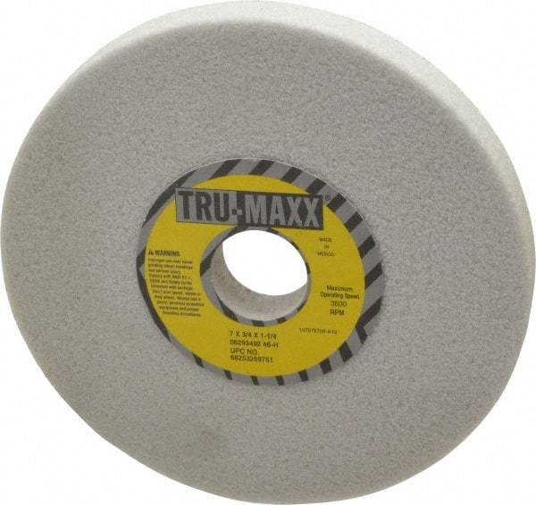 Tru-Maxx - 7" Diam x 1-1/4" Hole x 3/4" Thick, H Hardness, 46 Grit Surface Grinding Wheel - Aluminum Oxide, Type 1, Coarse Grade, 3,600 Max RPM, Vitrified Bond, No Recess - Exact Tool & Supply
