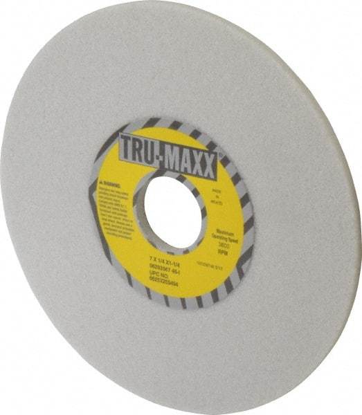 Tru-Maxx - 7" Diam x 1-1/4" Hole x 1/4" Thick, I Hardness, 46 Grit Surface Grinding Wheel - Aluminum Oxide, Type 1, Coarse Grade, 3,600 Max RPM, Vitrified Bond, No Recess - Exact Tool & Supply
