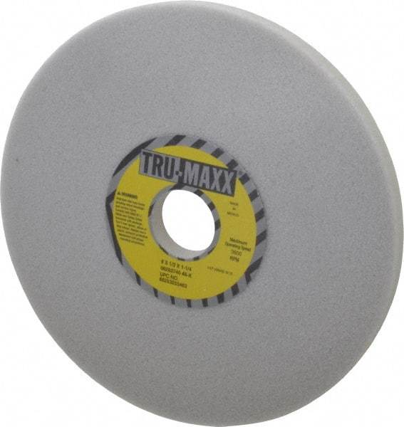 Tru-Maxx - 8" Diam x 1-1/4" Hole x 1/2" Thick, K Hardness, 46 Grit Surface Grinding Wheel - Aluminum Oxide, Type 1, Coarse Grade, 3,600 Max RPM, Vitrified Bond, No Recess - Exact Tool & Supply