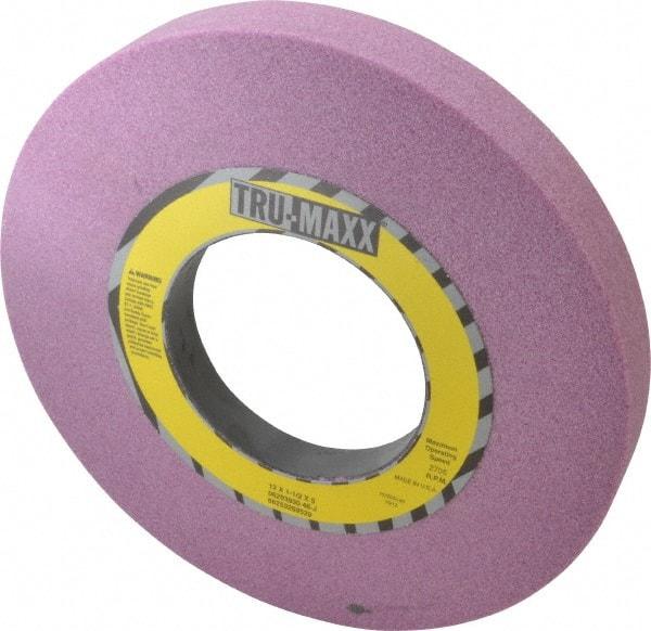 Tru-Maxx - 12" Diam x 5" Hole x 1-1/2" Thick, J Hardness, 46 Grit Surface Grinding Wheel - Aluminum Oxide, Type 5, Coarse Grade, 2,705 Max RPM, Vitrified Bond, One-Side Recess - Exact Tool & Supply