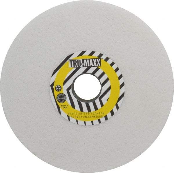 Tru-Maxx - 8" Diam x 1-1/4" Hole x 3/4" Thick, G Hardness, 46 Grit Surface Grinding Wheel - Aluminum Oxide, Type 1, Coarse Grade, 3,105 Max RPM, Vitrified Bond, No Recess - Exact Tool & Supply