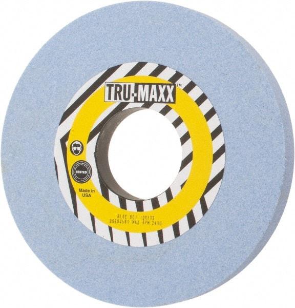 Tru-Maxx - 10" Diam x 3" Hole x 1" Thick, J Hardness, 60 Grit Surface Grinding Wheel - Ceramic, Type 1, Medium Grade, 2,483 Max RPM, Vitrified Bond, No Recess - Exact Tool & Supply