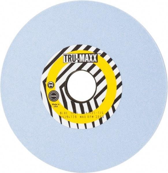 Tru-Maxx - 7" Diam x 1-1/4" Hole x 1/4" Thick, J Hardness, 100 Grit Surface Grinding Wheel - Ceramic, Type 1, Fine Grade, 3,600 Max RPM, Vitrified Bond, No Recess - Exact Tool & Supply