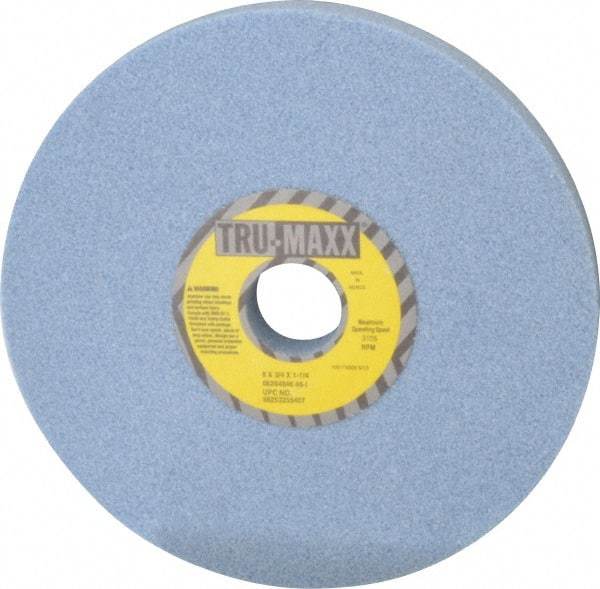 Tru-Maxx - 8" Diam x 1-1/4" Hole x 3/4" Thick, I Hardness, 46 Grit Surface Grinding Wheel - Ceramic, Type 1, Coarse Grade, 3,105 Max RPM, Vitrified Bond, No Recess - Exact Tool & Supply
