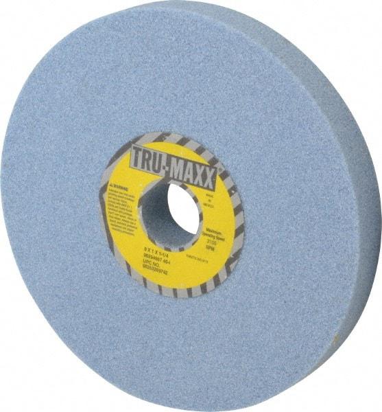 Tru-Maxx - 8" Diam x 1-1/4" Hole x 1" Thick, I Hardness, 46 Grit Surface Grinding Wheel - Ceramic, Type 1, Coarse Grade, 3,105 Max RPM, Vitrified Bond, No Recess - Exact Tool & Supply