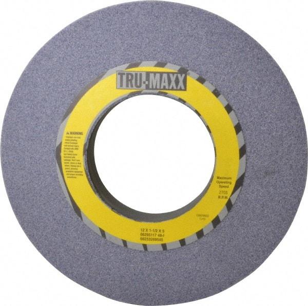 Tru-Maxx - 12" Diam x 5" Hole x 1-1/2" Thick, I Hardness, 46 Grit Surface Grinding Wheel - Aluminum Oxide, Type 1, Coarse Grade, 2,705 Max RPM, Vitrified Bond, No Recess - Exact Tool & Supply