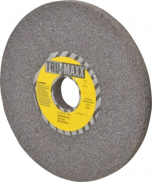 Tru-Maxx - 7" Diam x 1-1/4" Hole x 1/2" Thick, J Hardness, 46 Grit Surface Grinding Wheel - Aluminum Oxide, Type 1, Coarse Grade, 3,600 Max RPM, Vitrified Bond, No Recess - Exact Tool & Supply