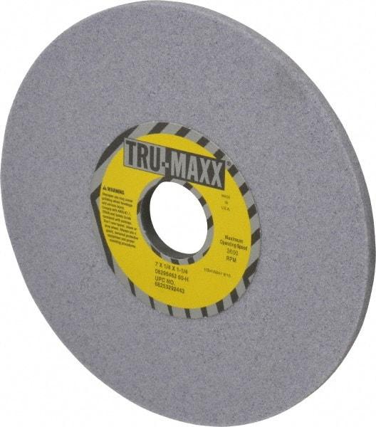 Tru-Maxx - 7" Diam x 1-1/4" Hole x 1/4" Thick, H Hardness, 60 Grit Surface Grinding Wheel - Aluminum Oxide, Type 1, Medium Grade, 3,600 Max RPM, Vitrified Bond, No Recess - Exact Tool & Supply