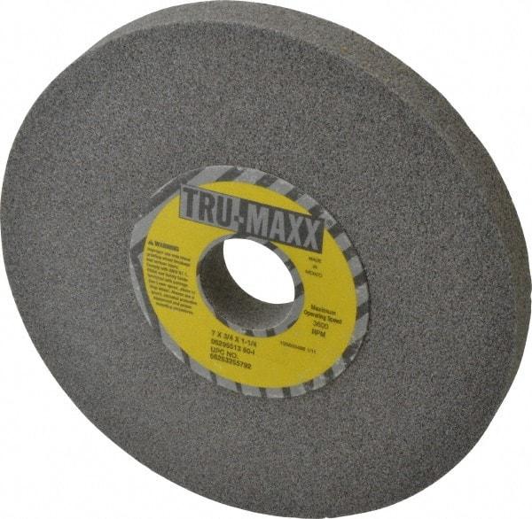 Tru-Maxx - 7" Diam x 1-1/4" Hole x 3/4" Thick, I Hardness, 60 Grit Surface Grinding Wheel - Aluminum Oxide, Type 1, Medium Grade, 3,600 Max RPM, Vitrified Bond, No Recess - Exact Tool & Supply