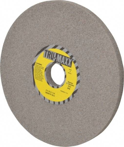 Tru-Maxx - 8" Diam x 1-1/4" Hole x 1/2" Thick, H Hardness, 60 Grit Surface Grinding Wheel - Aluminum Oxide, Type 1, Medium Grade, 3,600 Max RPM, Vitrified Bond, No Recess - Exact Tool & Supply