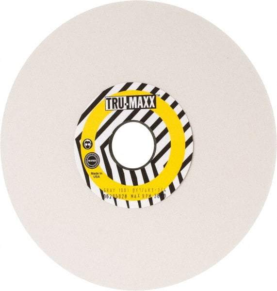 Tru-Maxx - 8" Diam x 1-1/4" Hole x 1/4" Thick, I Hardness, 100 Grit Surface Grinding Wheel - Aluminum Oxide, Type 1, Fine Grade, 3,600 Max RPM, Vitrified Bond, No Recess - Exact Tool & Supply