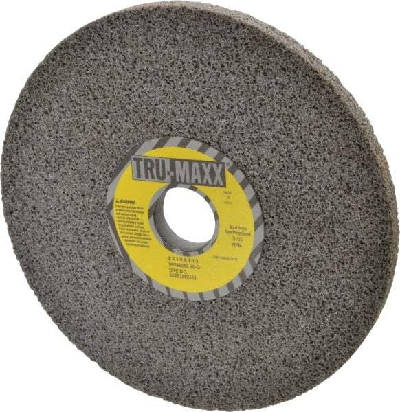 Tru-Maxx - 8" Diam x 1-1/4" Hole x 1/2" Thick, G Hardness, 46 Grit Surface Grinding Wheel - Aluminum Oxide, Type 1, Coarse Grade, 3,105 Max RPM, Vitrified Bond, No Recess - Exact Tool & Supply