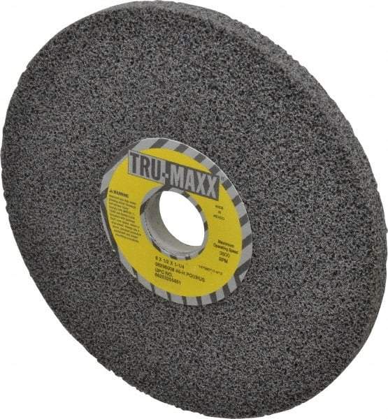 Tru-Maxx - 8" Diam x 1-1/4" Hole x 1/2" Thick, H Hardness, 46 Grit Surface Grinding Wheel - Aluminum Oxide, Type 1, Coarse Grade, 3,600 Max RPM, Vitrified Bond, No Recess - Exact Tool & Supply