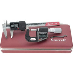 Starrett - 2 Piece, Machinist Caliper and Micrometer Tool Kit - 0 to 6 Inch Caliper, 0.0001 Inch Caliper Resoluion, 0 to 1 Inch Micrometer, 0.01 mm Resoluion - Exact Tool & Supply