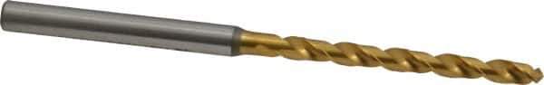 OSG - #31 130° Vanadium High Speed Steel Jobber Drill - TiN Finish, Right Hand Cut, Spiral Flute, Straight Shank, 68mm OAL, Standard Point - Exact Tool & Supply