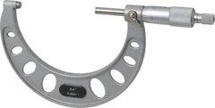 Value Collection - 3 to 4" Range, 0.0001" Graduation, Mechanical Outside Micrometer - Ratchet Stop Thimble, Accurate to 0.0001" - Exact Tool & Supply