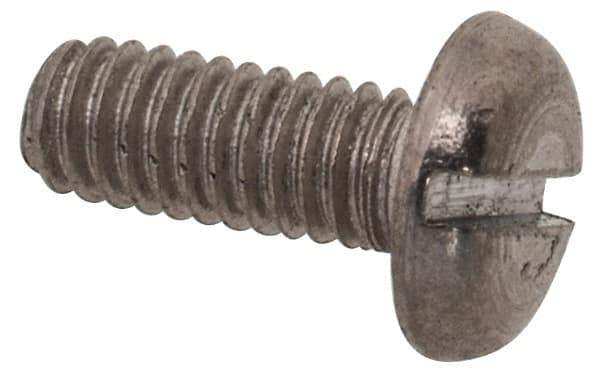 Value Collection - M2.5x0.45 Metric Coarse, 6mm Length Under Head Slotted Drive Machine Screw - Pan Head, Grade 18-8 & A2 Stainless Steel, Uncoated, Without Washer - Exact Tool & Supply