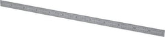 Starrett - 12" Long, 1/64, 1/32, 1/16, 1/8" Graduation, Flexible Steel Rule - 4R Graduation Style, 1/2" Wide, Silver, Satin Chrome Finish - Exact Tool & Supply