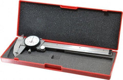 Starrett - 0" to 6" Range, 0.001" Graduation, 0.1" per Revolution, Dial Caliper - White Face, 1-1/2" Jaw Length, Accurate to 0.0010" - Exact Tool & Supply