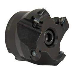Seco - 1.97" Cut Diam, 3/4" Arbor Hole, 0.138" Max Depth of Cut, 43° Indexable Chamfer & Angle Face Mill - 4 Inserts, OF.. 05T305 Insert, Right Hand Cut, 4 Flutes, Series R220.43 - Exact Tool & Supply