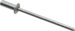 RivetKing - Size 42 Dome Head Aluminum Closed End Sealing Blind Rivet - Aluminum Mandrel, 0.063" to 1/8" Grip, 1/4" Head Diam, 0.129" to 0.133" Hole Diam, 0.36" Length Under Head, 1/8" Body Diam - Exact Tool & Supply