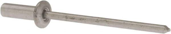 RivetKing - Size 43 Dome Head Aluminum Closed End Sealing Blind Rivet - Aluminum Mandrel, 0.126" to 0.187" Grip, 1/4" Head Diam, 0.129" to 0.133" Hole Diam, 0.422" Length Under Head, 1/8" Body Diam - Exact Tool & Supply