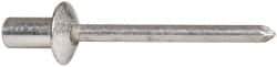 RivetKing - Size 62 Dome Head Aluminum Closed End Sealing Blind Rivet - Aluminum Mandrel, 0.02" to 1/8" Grip, 3/8" Head Diam, 0.192" to 0.196" Hole Diam, 0.406" Length Under Head, 3/16" Body Diam - Exact Tool & Supply