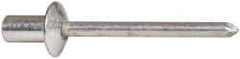RivetKing - Size 62 Dome Head Aluminum Closed End Sealing Blind Rivet - Aluminum Mandrel, 0.02" to 1/8" Grip, 3/8" Head Diam, 0.192" to 0.196" Hole Diam, 0.406" Length Under Head, 3/16" Body Diam - Exact Tool & Supply