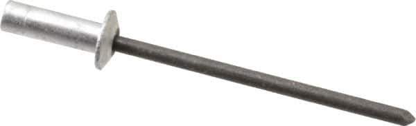 RivetKing - Size 43 Dome Head Aluminum Closed End Sealing Blind Rivet - Steel Mandrel, 0.126" to 0.187" Grip, 1/4" Head Diam, 0.129" to 0.133" Hole Diam, 0.422" Length Under Head, 1/8" Body Diam - Exact Tool & Supply