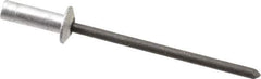 RivetKing - Size 43 Dome Head Aluminum Closed End Sealing Blind Rivet - Steel Mandrel, 0.126" to 0.187" Grip, 1/4" Head Diam, 0.129" to 0.133" Hole Diam, 0.422" Length Under Head, 1/8" Body Diam - Exact Tool & Supply