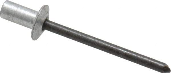 RivetKing - Size 62 Dome Head Aluminum Closed End Sealing Blind Rivet - Steel Mandrel, 0.02" to 1/8" Grip, 3/8" Head Diam, 0.192" to 0.196" Hole Diam, 0.406" Length Under Head, 3/16" Body Diam - Exact Tool & Supply