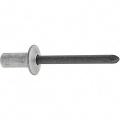 RivetKing - Size 84 Dome Head Aluminum Closed End Sealing Blind Rivet - Steel Mandrel, 1/8" to 1/4" Grip, 1/2" Head Diam, 0.257" to 0.261" Hole Diam, 0.57" Length Under Head, 1/4" Body Diam - Exact Tool & Supply