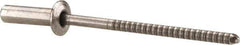 RivetKing - Size 44 Dome Head Stainless Steel Closed End Sealing Blind Rivet - Stainless Steel Mandrel, 0.188" to 1/4" Grip, 1/4" Head Diam, 0.129" to 0.133" Hole Diam, 0.485" Length Under Head, 1/8" Body Diam - Exact Tool & Supply